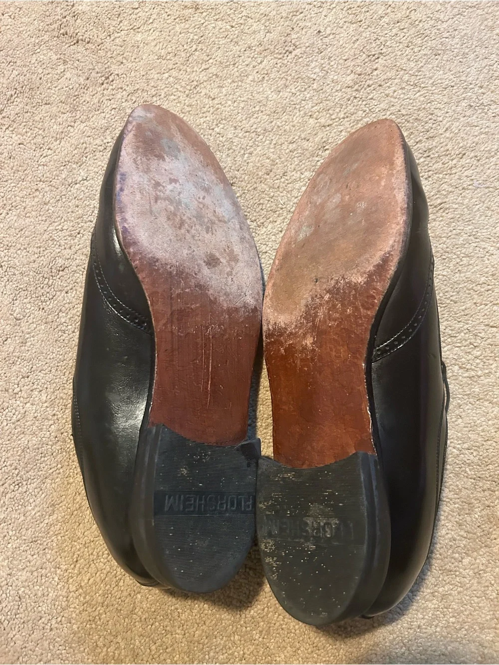 Florsheim Men’s Black Leather Wingtip Derby Shoes